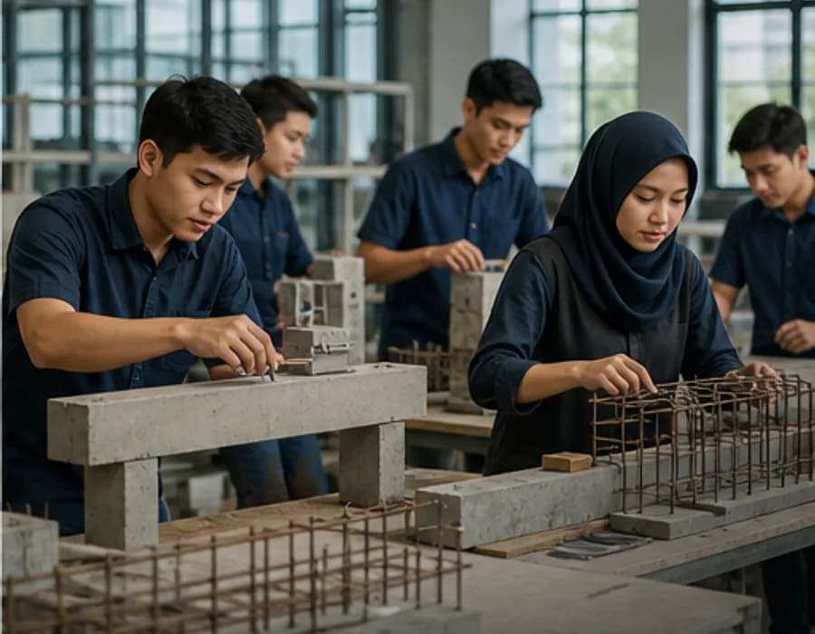 Pembelajaran praktis di ruang kelas dan laboratorium teknik
